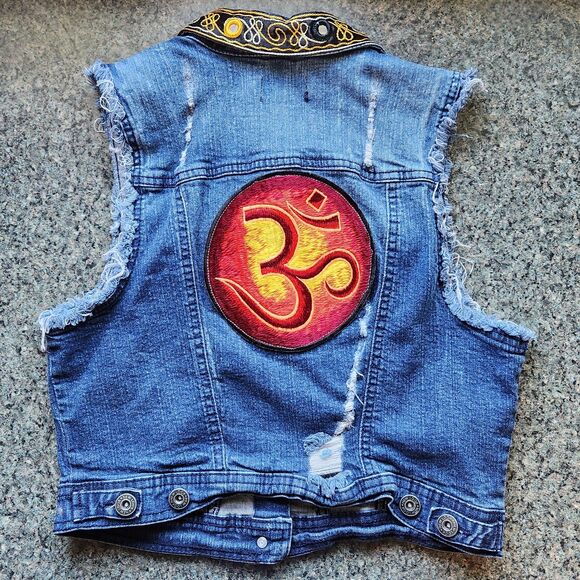 New Look Girl's Denim Jean Vest Size L - Picture 2 of 10